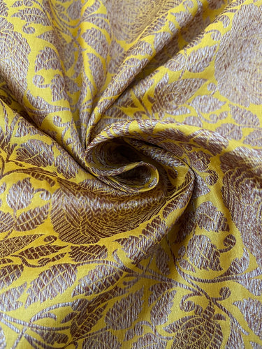 Banarasi Katan Silk Saree | Yellow | Antique Zari | Handwoven | Silk Mark Certified | Ships from California